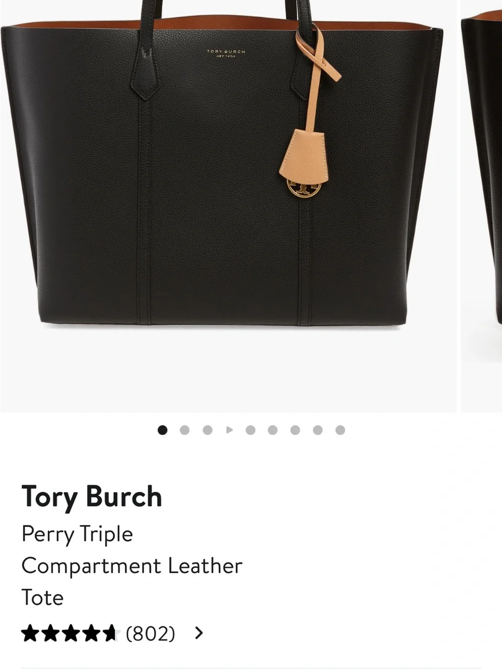 Tory Burch Perry triple compartment Leather Tote with Contrast Interior
